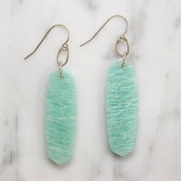 Oblong Amazonite Drops & Sterling Links Earrings by Brin
