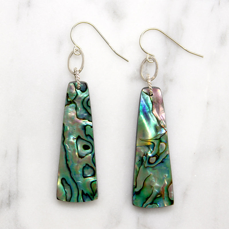 Sterling Silver & Abalone Pendulum Earrings by Brin