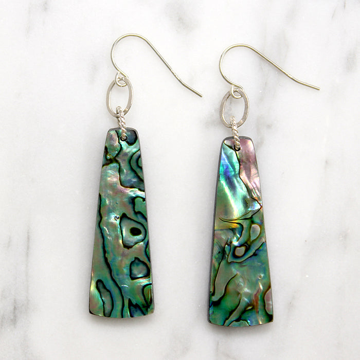 Sterling Silver & Abalone Pendulum Earrings by Brin