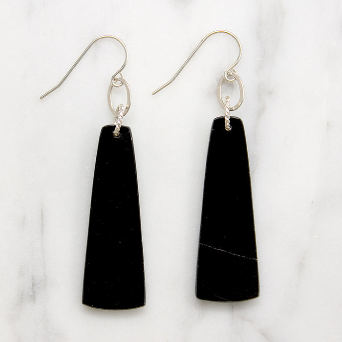 Sterling Silver & Abalone Pendulum Earrings by Brin