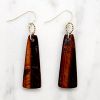 Red Tigers Eye Pendulum & Sterling Earrings by Brin