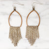 Dancing Queen Brass & Silver Fringe Earrings by Brin