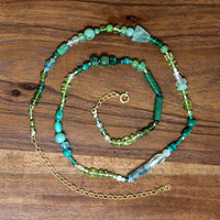 Every Green Gemstone Bead Necklace by Brin