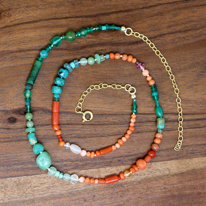 Sunset Beach Gemstone Bead Necklace by Brin