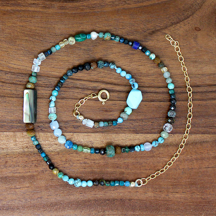 Abalone Inspired Gemstone Bead Necklace by Brin
