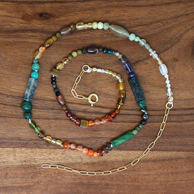 Sophisticated Spectrum Gemstone Bead Necklace by Brin