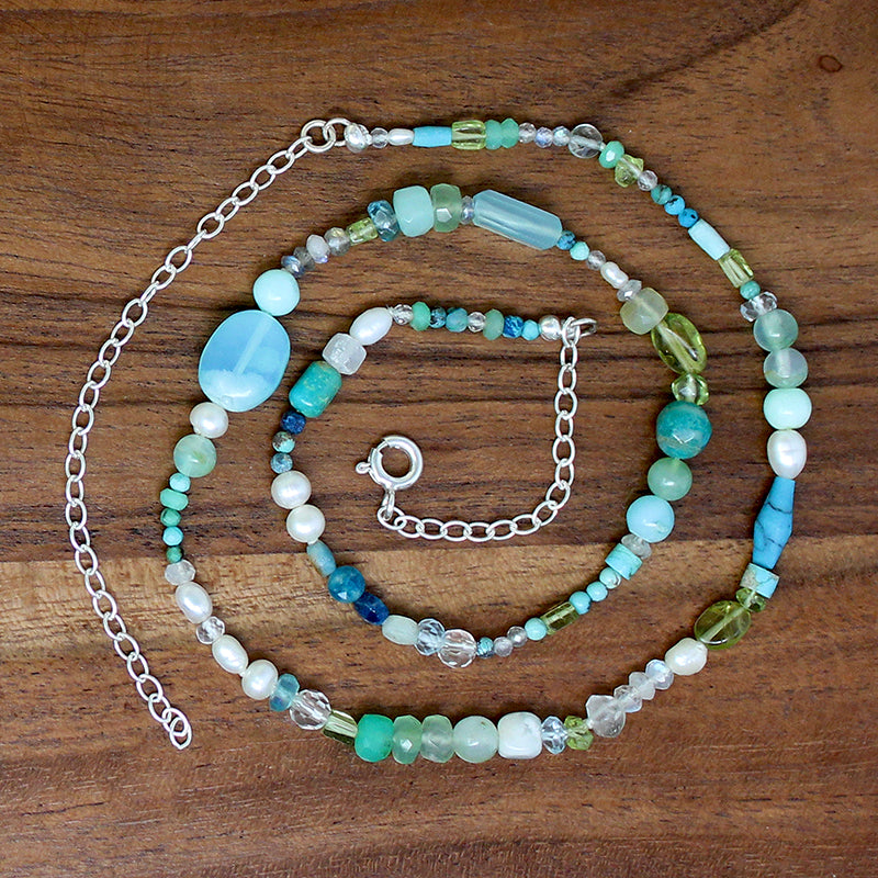 Tranquil Gemstone Bead Necklace by Brin