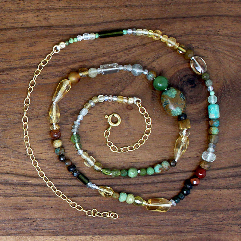 Desert Tones Gemstone Bead Necklace by Brin