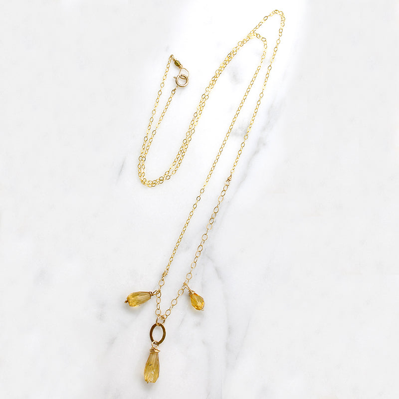 Golden Citrine Drop Necklace by Brin