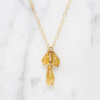 Golden Citrine Drop Necklace by Brin
