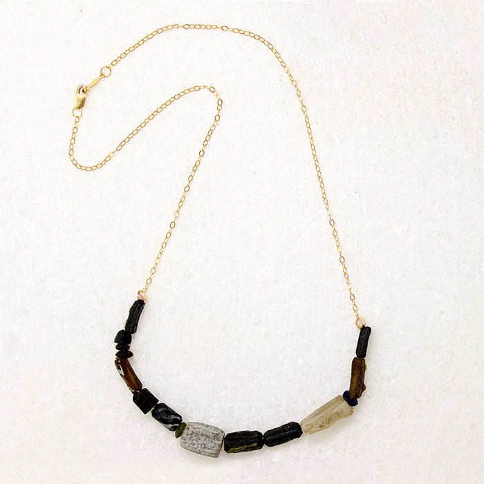Aurora Roman Glass Bead Necklace by Brin