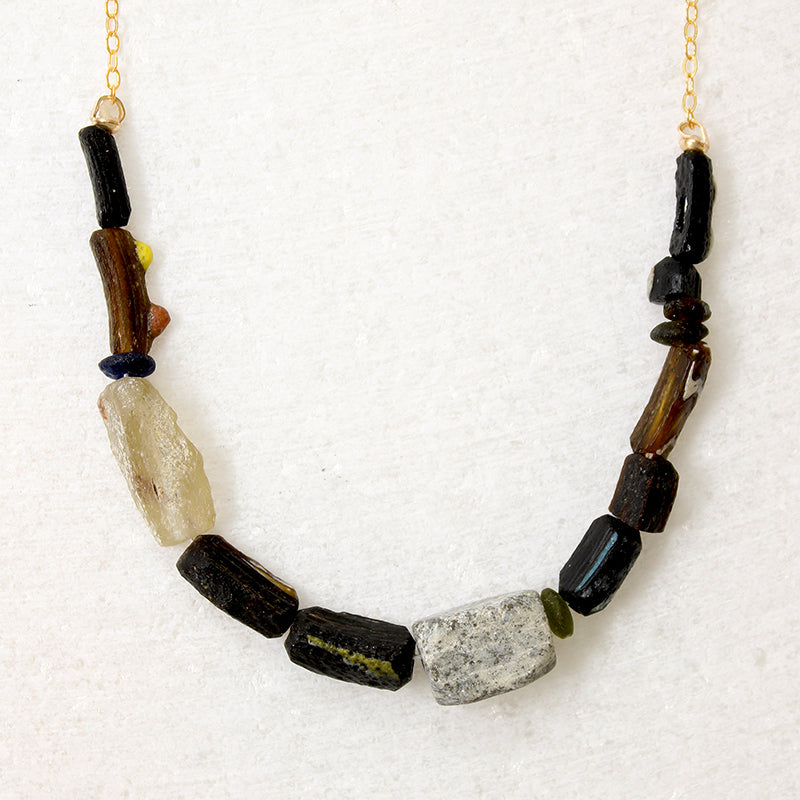 Aurora Roman Glass Bead Necklace by Brin