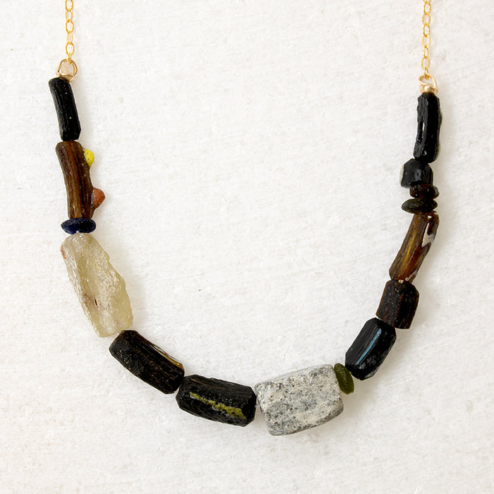 Aurora Roman Glass Bead Necklace by Brin
