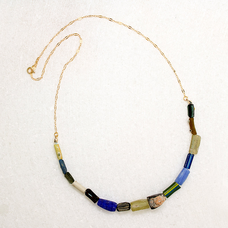 Terra Roman Glass Bead Necklace by Brin