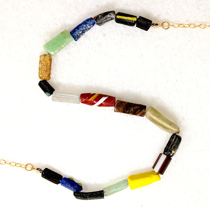 Flora Roman Glass Bead Necklace by Brin