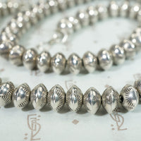 Navajo Rocker Design Silver Beaded Necklace