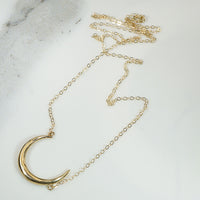 Victorian Crescent Moon Gold Necklace by 720