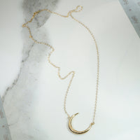 Victorian Crescent Moon Gold Necklace by 720