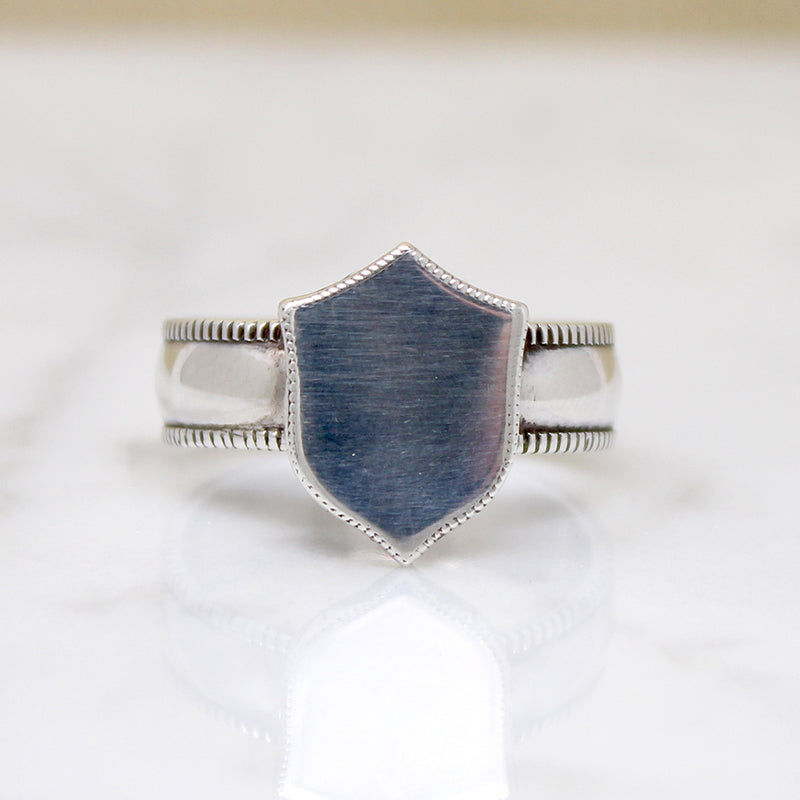 Satisfying Sterling Silver Signet Ring Size 10