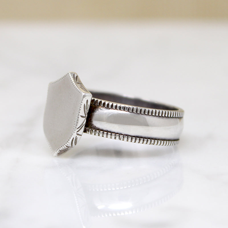 Satisfying Sterling Silver Signet Ring Size 10