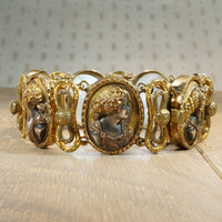 Silver and Gold Repoussé Cameo Bracelet c1800