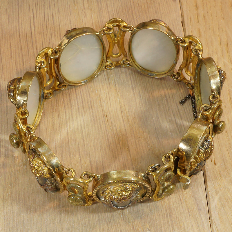 Silver and Gold Repoussé Cameo Bracelet c1800