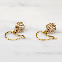 Old Mine Diamond Drop Earrings with Carriage Covers