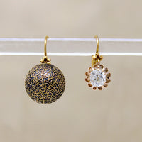Old Mine Diamond Drop Earrings with Carriage Covers