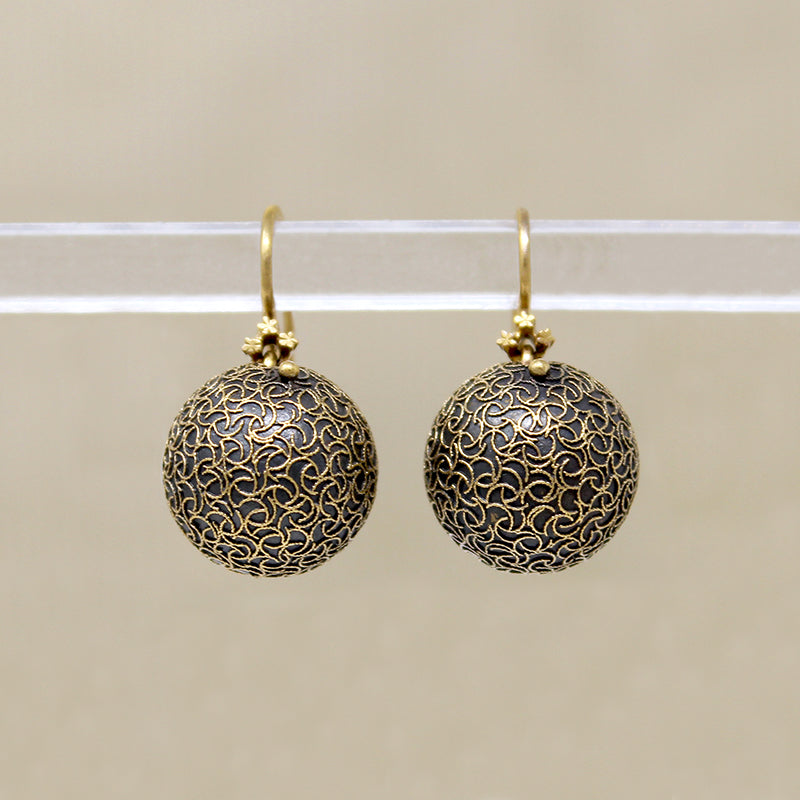 Old Mine Diamond Drop Earrings with Carriage Covers