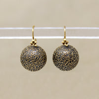 Old Mine Diamond Drop Earrings with Carriage Covers