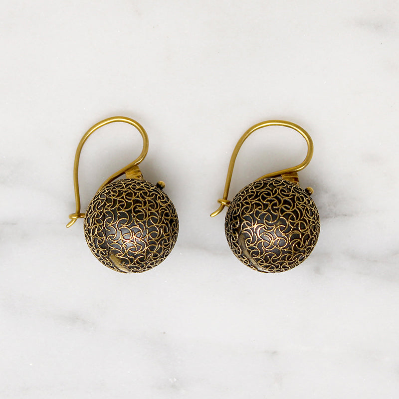 Old Mine Diamond Drop Earrings with Carriage Covers