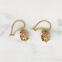 Old Mine Diamond Drop Earrings with Carriage Covers