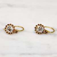 Old Mine Diamond Drop Earrings with Carriage Covers