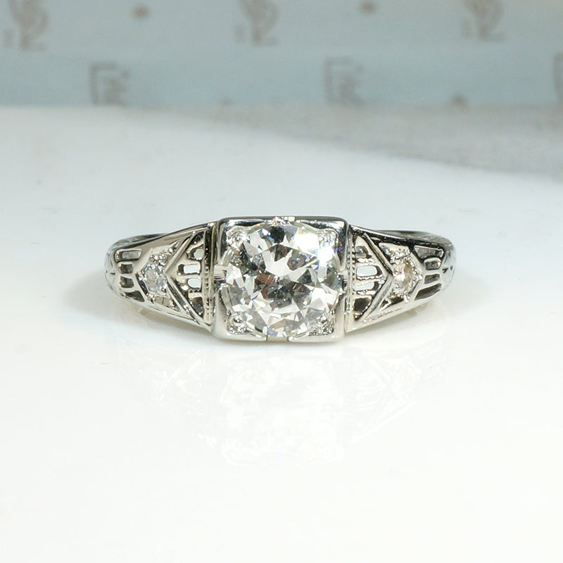 Bud & Blossom Glittering Deco Diamond Engagement Ring