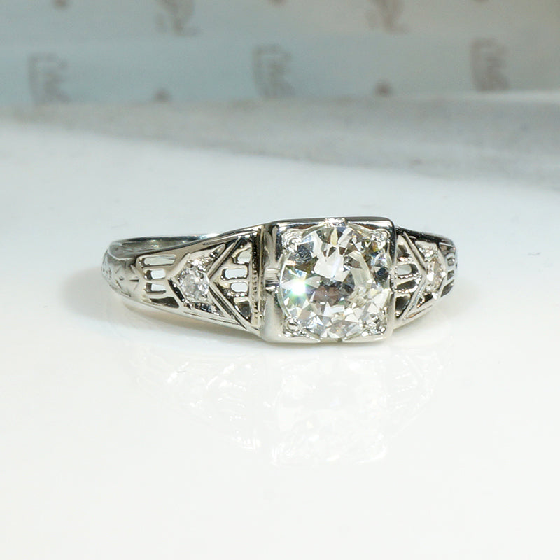 Bud & Blossom Glittering Deco Diamond Engagement Ring