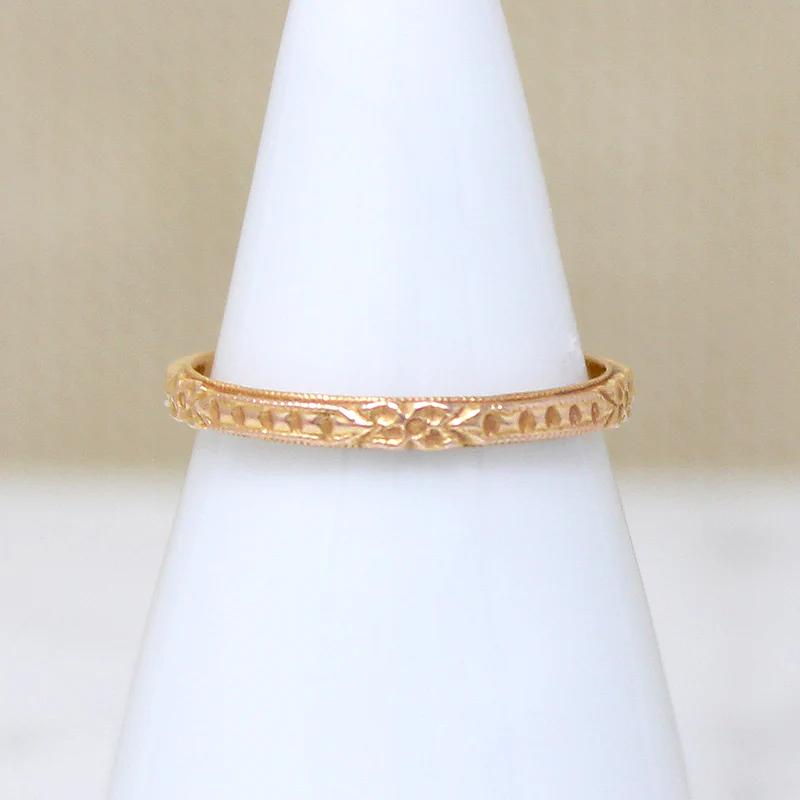 Blush Engraved Band in Recycled Rose Gold by 720
