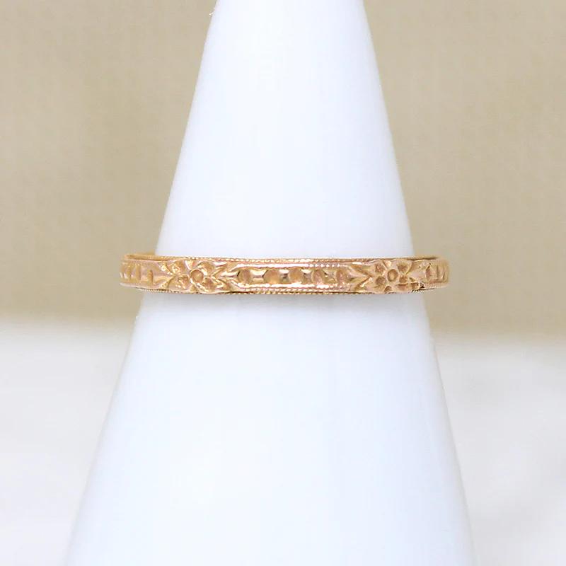 Blush Engraved Band in Recycled Rose Gold by 720