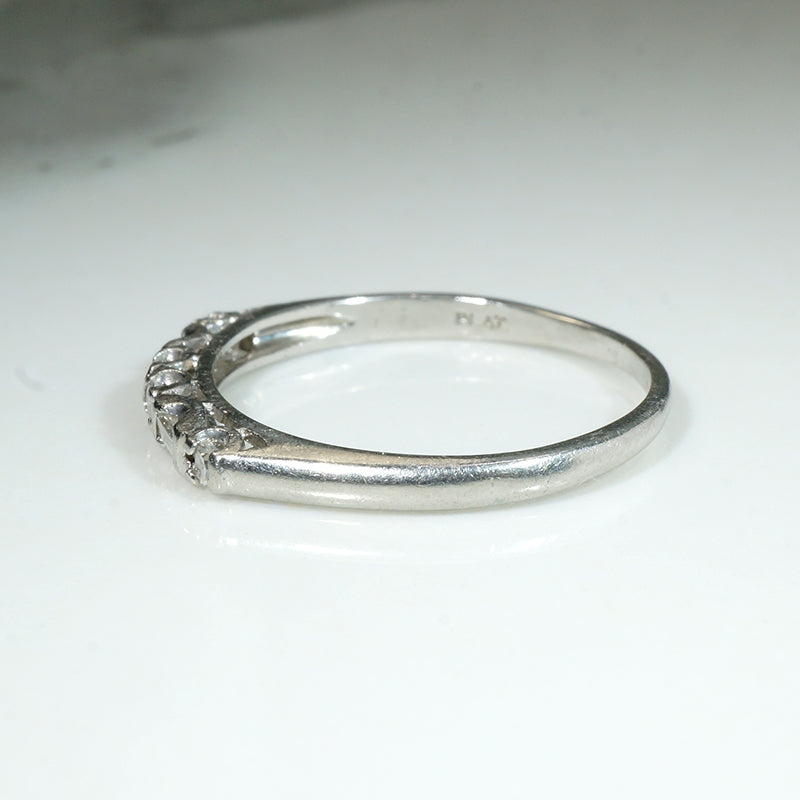 Elevated Baguette & Round Diamond Platinum Band