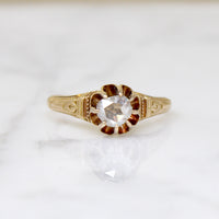 Engraved Victorian Solitaire with Rose Cut Diamond
