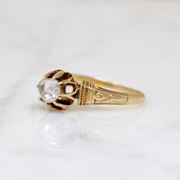 Engraved Victorian Solitaire with Rose Cut Diamond