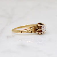 Engraved Victorian Solitaire with Rose Cut Diamond