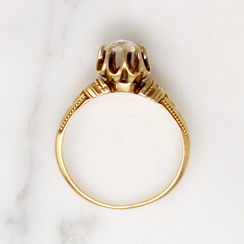 Engraved Victorian Solitaire with Rose Cut Diamond