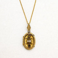 Elaborate Gold Filled Victorian Locket with Pearls