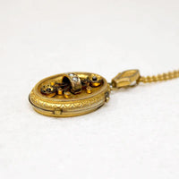 Elaborate Gold Filled Victorian Locket with Pearls