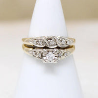 Classic Two-Tone Gold Diamond Wedding Set