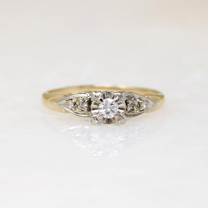 Classic Two-Tone Gold Diamond Wedding Set