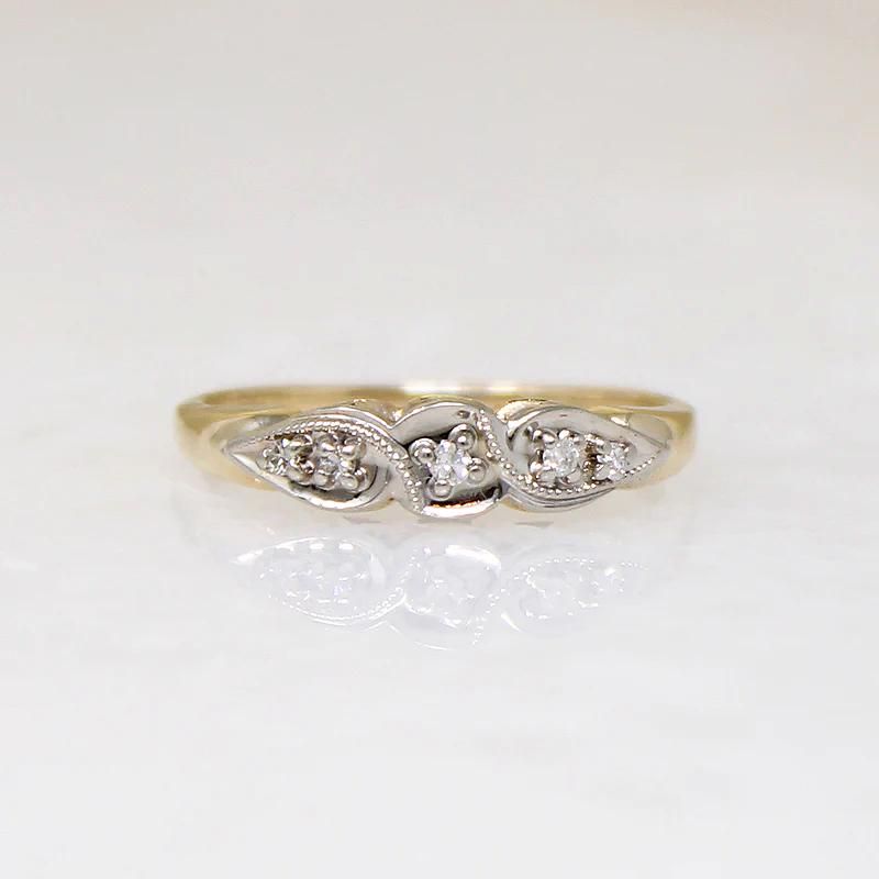 Classic Two-Tone Gold Diamond Wedding Set