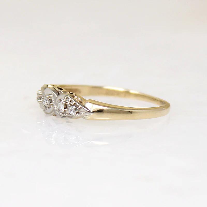 Classic Two-Tone Gold Diamond Wedding Set