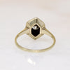 Decorative Old Mine Cut Diamond in White and Green Gold Ring