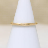 Slim 18k Gold Band with Deep Half Round Exterior